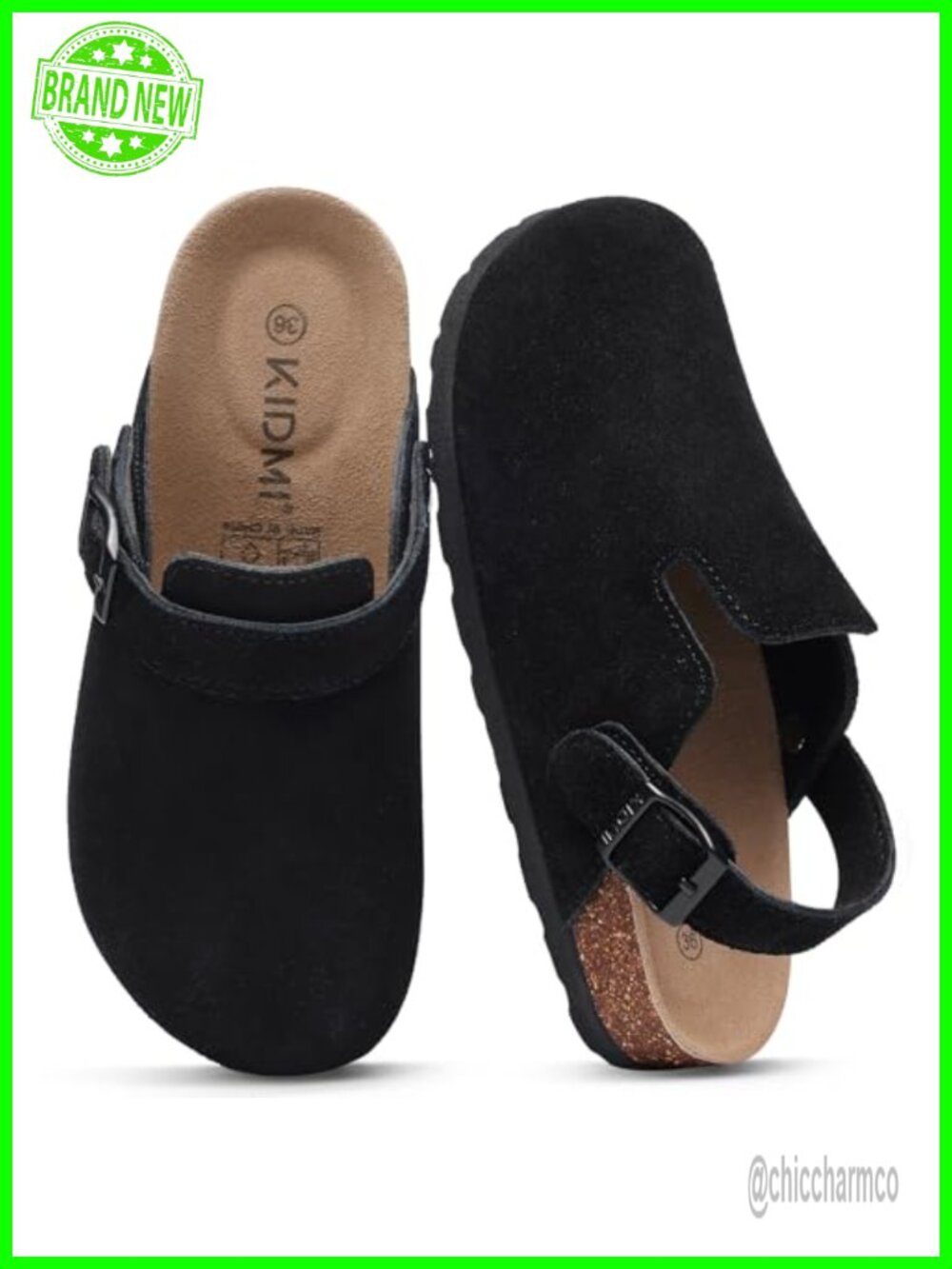 Unisex Genuine Suede Clogs with Back Strap Slip On Design
